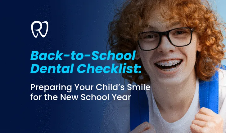 Child with backpack smiling confidently after a dental checkup